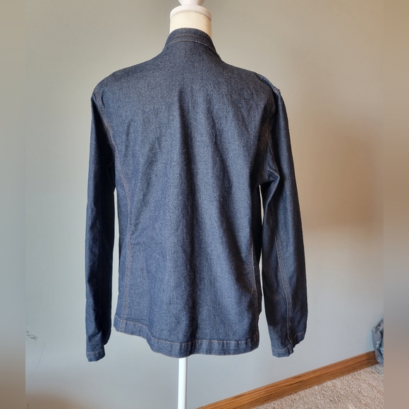 Eileen Fisher snap front stretch denim jean jacket medium - Picture 5 of 10